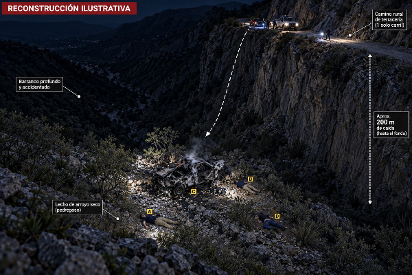 Accidente en el que murieron agentes extranjeros en Batopilas
