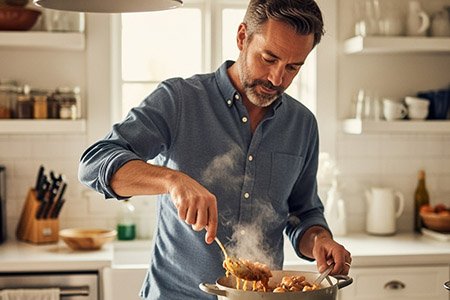 Aprende cómo dividir y enfriar comida caliente antes de meterla a la nevera. Guía avalada por USDA, FDA y Stop Foodborne Illness para prevenir enfermedades por alimentos contaminados.